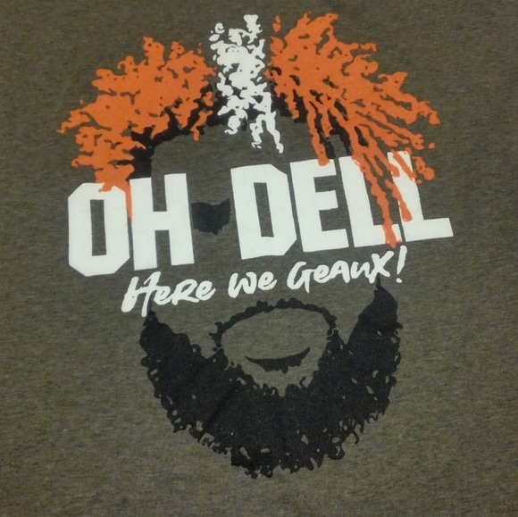 🏈 🐶 Cleveland Browns Odell Beckham Jr Shirt 2XL XXL NFL Oh Dell Here We Geaux - Picture 1 of 9